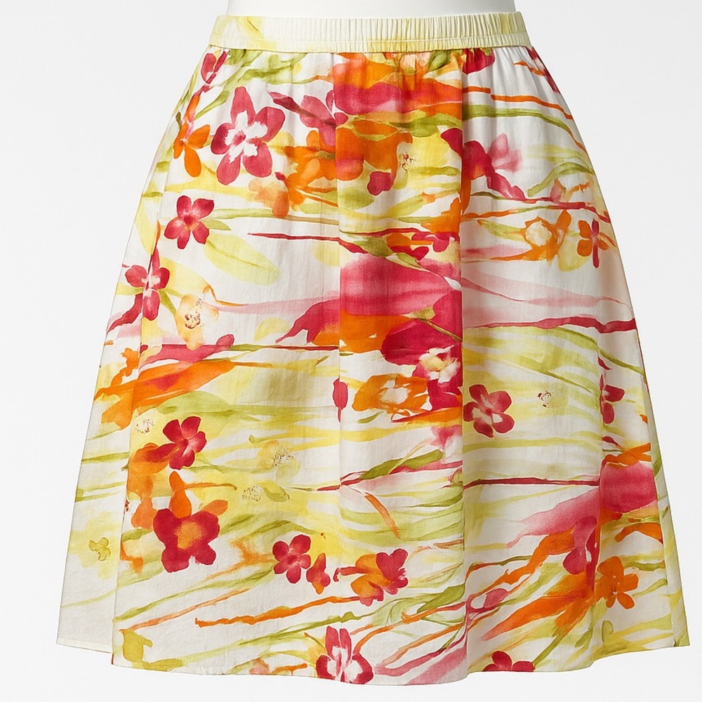 Vibrant Watercolor Floral Skirt – Flowy & Lightweight MP